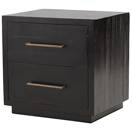 2 Drawer Nightstand in Burnished Black